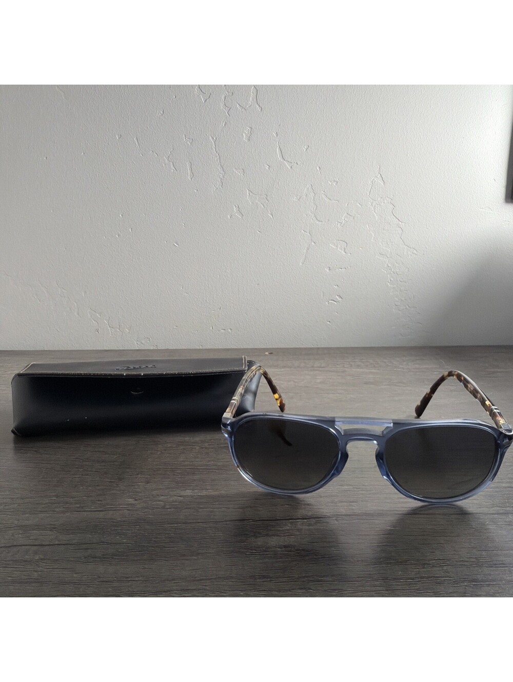 PERSOL Sunglasses 3235-S 1202/71 Blue Tortoise FRAMES ONLY 55-20-145 With Case